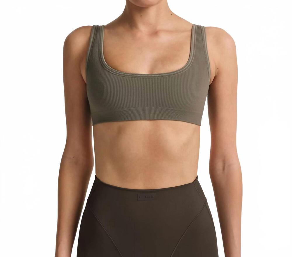 NEW NIKESKIMS ribbed seamless micro scoop bra in dune
